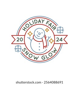 Simple Logo with Holiday fair snow glow icon. Simple Logo with happy holiday snowman icon for social media, app, and web design. Vector illustration