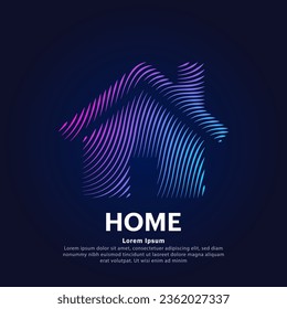simple logo Home Illustration in a linear style. Abstract line art Home Logotype concept icon. House Vector illustration suitable for organization, company, or community. EPS 10