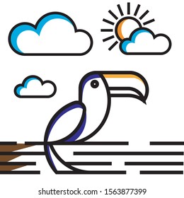 Simple logo of the Hornbill Vector Illustration