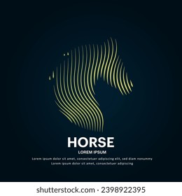 simple logo horse Illustration in a linear style. Abstract line art horse head Logotype concept icon. Vector illustration suitable for organization, company, or community. EPS 10