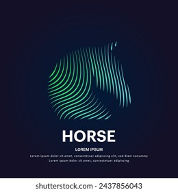 simple logo horse Illustration in a linear style. Abstract line art horse head Logotype concept icon. horse logo vector template suitable for organization, company, or community. EPS 10