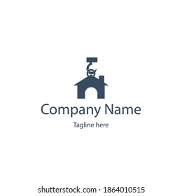 logotipo simple de casa y grúa , este logotipo es adecuado para el logotipo de house mover
