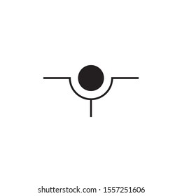 Simple logo icon with abstract circle and electrical symbol