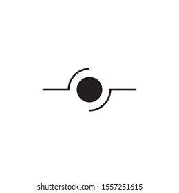 Simple logo icon with abstract circle and electrical symbol