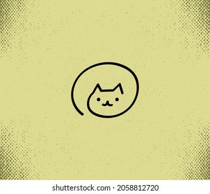 a simple logo, an icon with a cat. old cartoon style