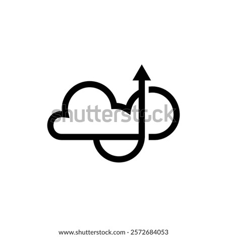 simple logo or icon of cloud up arrow