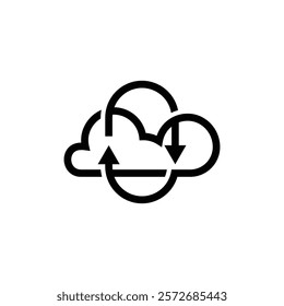 simple logo or icon of cloud with twisted arrow