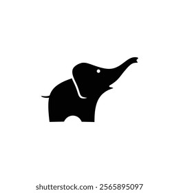 simple logo icon cute elephant silhouette vector illustration