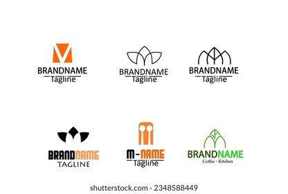 ideas sencillas de diseño de logotipo e icono, letra M