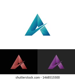 A simple logo icon design vector, triangle logo