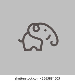 simple logo icon elephant line illustration vector