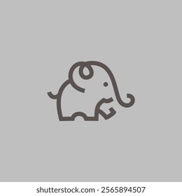 simple logo icon elephant line illustration vector