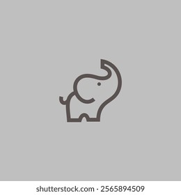 simple logo icon elephant line illustration vector