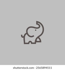 simple logo icon elephant line illustration vector