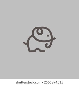 simple logo icon elephant line illustration vector