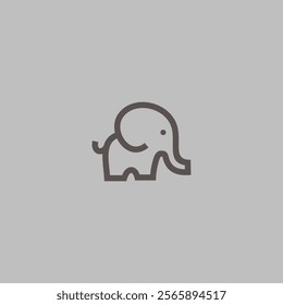 simple logo icon elephant line illustration vector