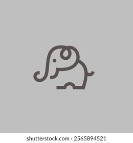 simple logo icon elephant line illustration vector