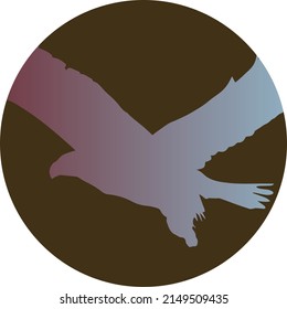 simple logo icon gradient line art flying eagle