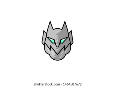 Simple logo icon of the knight's mask