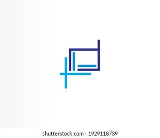 Simple logo icon with line square vector concept