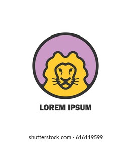 simple logo and icon for your identity business. lion icon. lion illustration. line art.