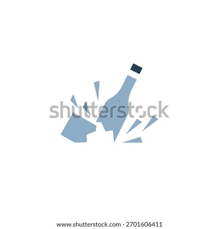 simple logo illustration of a broken bottle