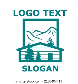 simple logo or illustration with nature view
