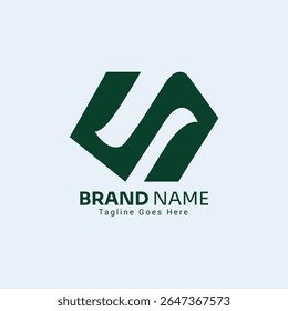 Imagem de logotipo simples. Estilo de forma geométrica verde. Elemento de modelo de design de logotipo de vetor plano utilizável para logotipos de empresas e marcas.
