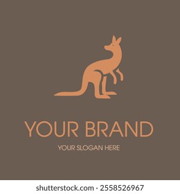 simple logo image of a kangaroo