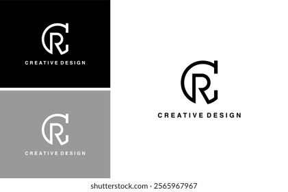 simple logo initial CR or RC design vector