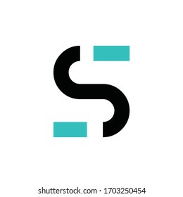 Sencillas iniciales de logotipo S también Si 