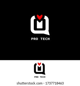 simple logo iq, combination of letters i and q