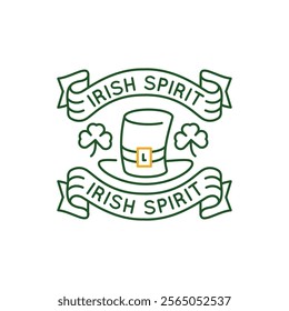 Simple Logo with Irish spirit Leprechaun Hat icon. Simple Logo with leprechaun hat icon for social media, app, and web design. Vector illustration