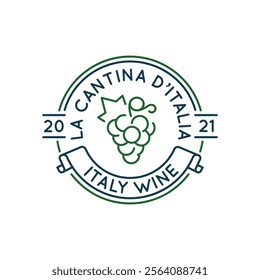 Simple Logo with Italy wine icon. Simple Logo with Italy grape icon for social media, app, and web design. Vector illustration