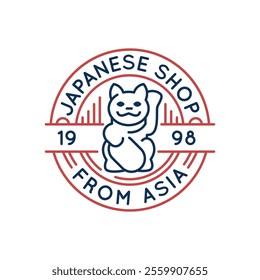 Simple Logo with Japanese shop from Asia icon. Simple logo with Japanese shop from Asia icon for social media, app, and web design. Vector illustration