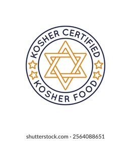 Simple Logo with Kosher certified icon. Simple Logo with kosher food icon for social media, app, and web design. Vector illustration