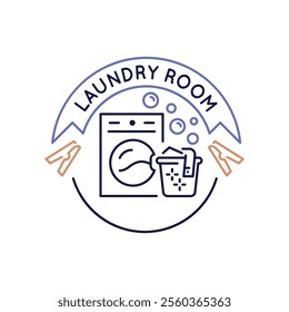 Simple Logo with Laundry Room icon. Simple logo with Laundry Room icon for social media, app, and web design. Vector illustration.