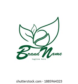 logotipo sencillo café de hoja de café moderno y elegante