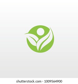 Simple Logo of Leaf and Human Combination, good used to present a healthy lifestyle