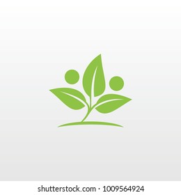 Simple Logo of Leaf and Human Combination, good used to present a healthy lifestyle