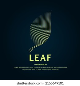 simple logo leaf Illustration in a linear style. Abstract line art green leaf Ecology Logotype concept icon. Vector illustration suitable for organization, company, or community. EPS 10 svg