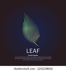 simple logo leaf Illustration in a linear style. Abstract line art green leaf Ecology Logotype concept icon. Vector illustration suitable for organization, company, or community. EPS 10