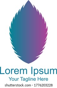 Simple logo with a leaf-like shape with a combination of blue and a little dark pink. Creative logo design