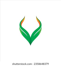 Einfaches Logo des Blätterformulars Buchstabe V