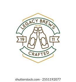 Simple Logo with Legacy Brews Crafted icon. Simple badge legacy brews crafted icon for social media, app, and web design. Vector illustration