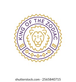 Simple Logo with Leo zodiac icon. Simple Logo with Leo zodiac icon for social media, app, and web design. Vector illustration.