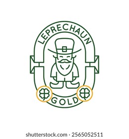 Simple Logo with Leprechaun gold icon. Simple Logo with leprechaun icon for social media, app, and web design. Vector illustration