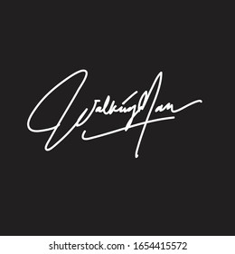 simple logo letering sinature walking man is recommended for your business or company that needs a letering logo