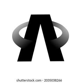 simple logo letter a ao oa o black color with white gradation