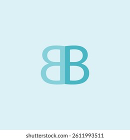 Simple Logo, Letter B, Blue Color